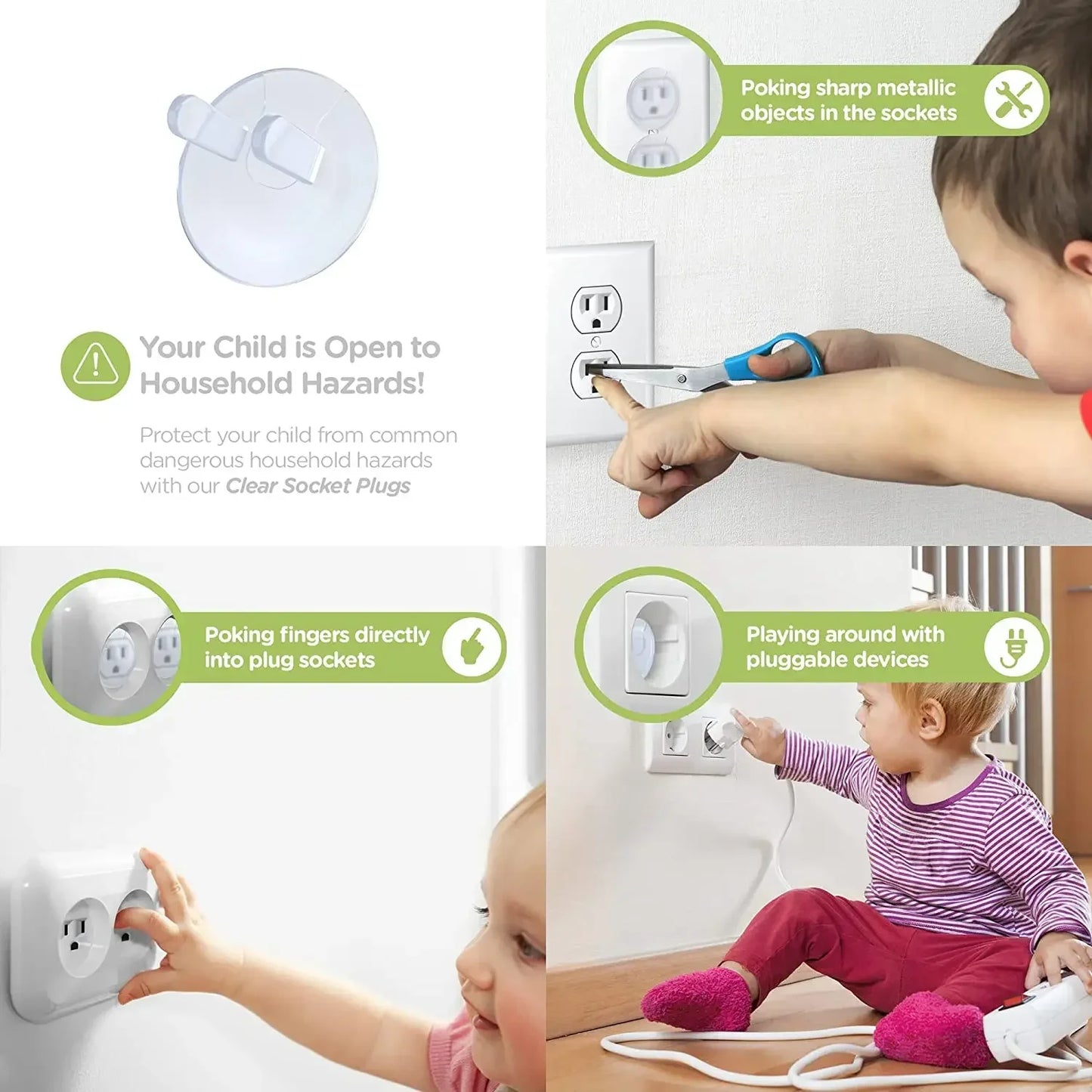 10PCS Baby Safety Outlet Covers – American Standard Plug Protectors