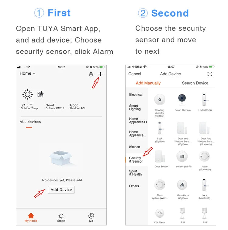 Tuya WiFi Smart Smoke Detector – Fire Alarm System for Home Safety | Wireless