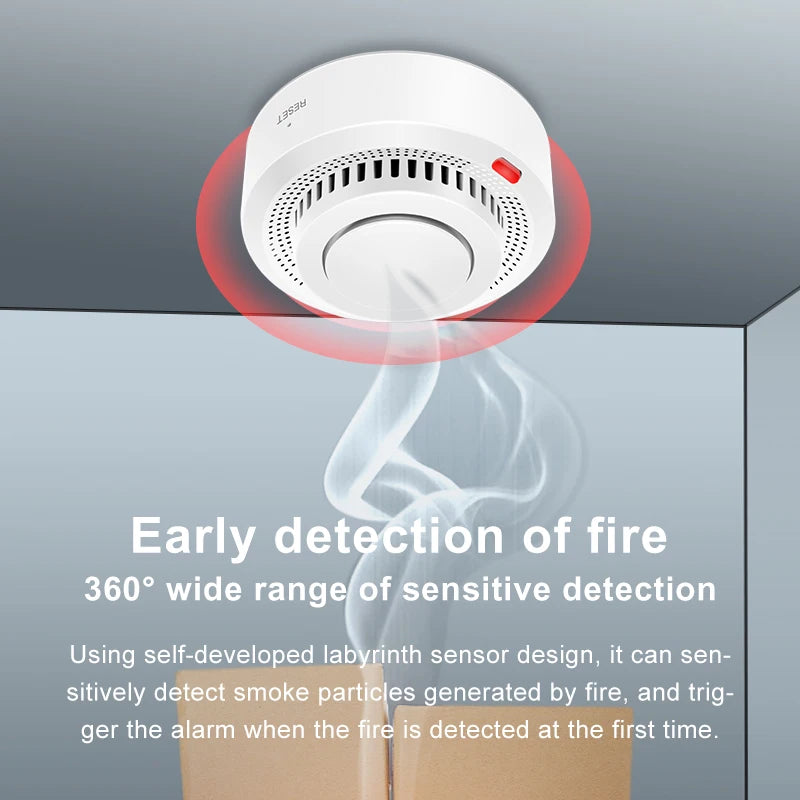 Tuya WiFi Smart Smoke Detector – Fire Alarm System for Home Safety | Wireless