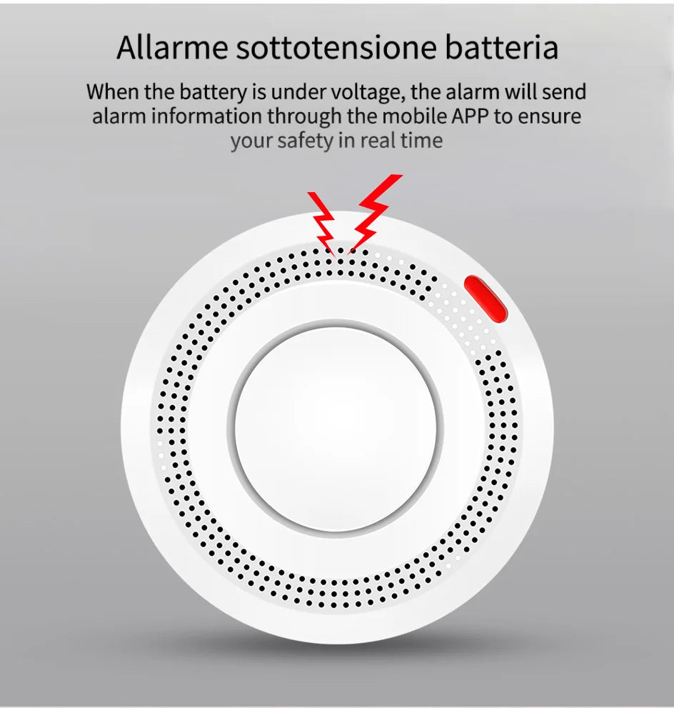 Tuya WiFi Smart Smoke Detector – Fire Alarm System for Home Safety | Wireless