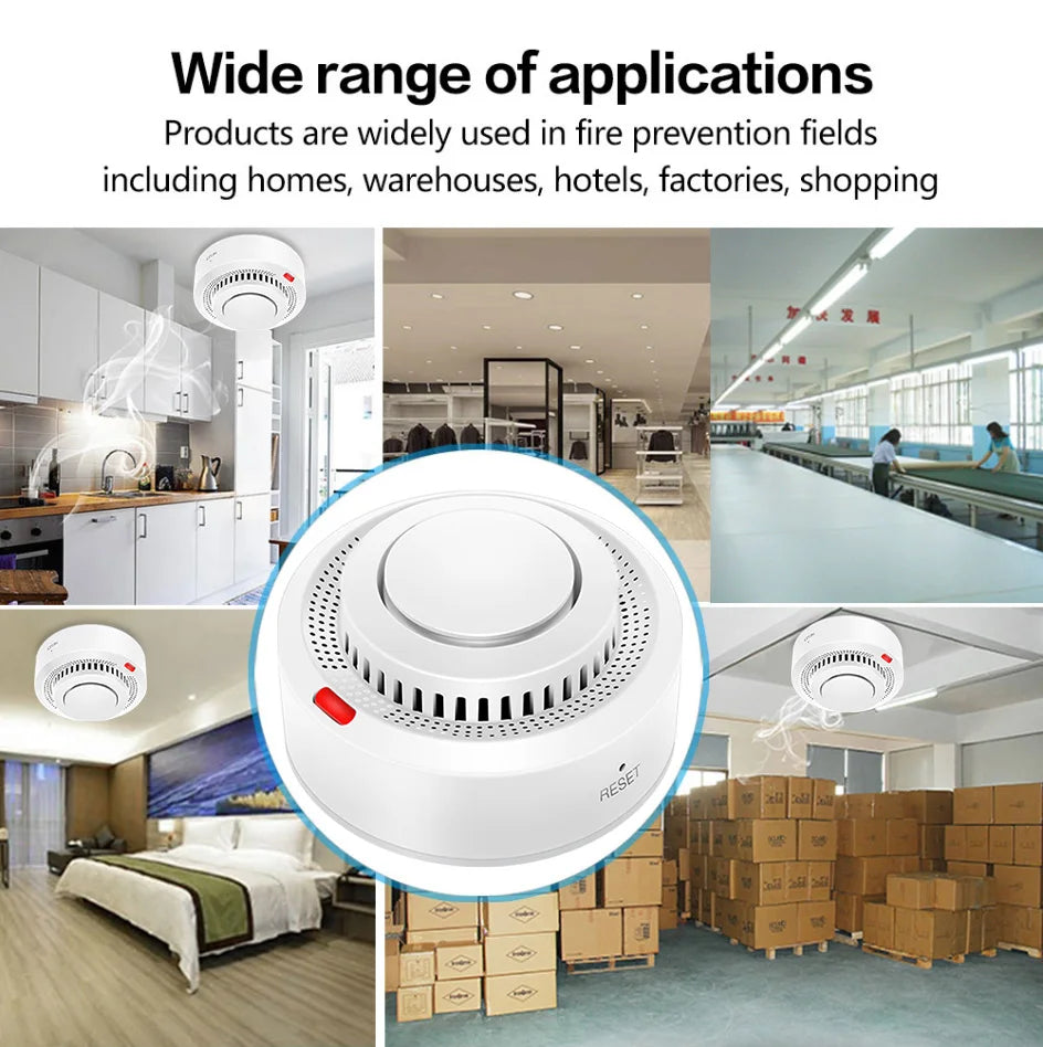Tuya WiFi Smart Smoke Detector – Fire Alarm System for Home Safety | Wireless